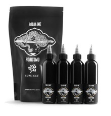 Тату краска Solid Ink Horitomo Sumi Set (Black, Dark, Medium, Light)