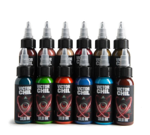 Тату краска Solid Ink Victor Chil (12 Colors) SET - 1oz