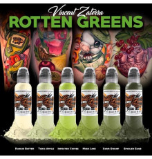 Краска World Famous Tattoo Ink Rotten Greens Vincent Zattera Set (6 пигментов)