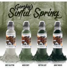 Краска World Famous Tattoo Ink Damian Gorski Sinful Spring Set (4 пигмента)