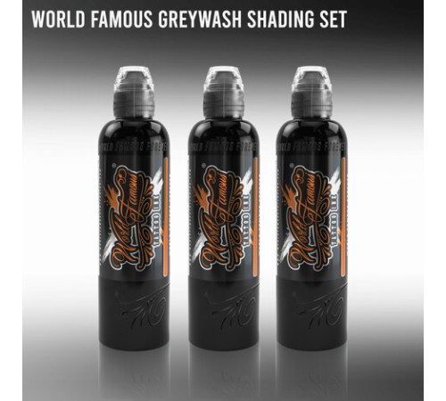 Краска World Famous Tattoo Ink Charcoal Greywash Set (3 пигмента)