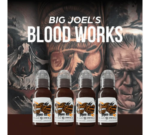 Краска World Famous Tattoo Ink Big Joel's Blood Works Color Set (4 пигмента)