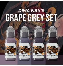 Краска World Famous Tattoo Ink Dima NBK Grape Grey Set (4 пигмента)