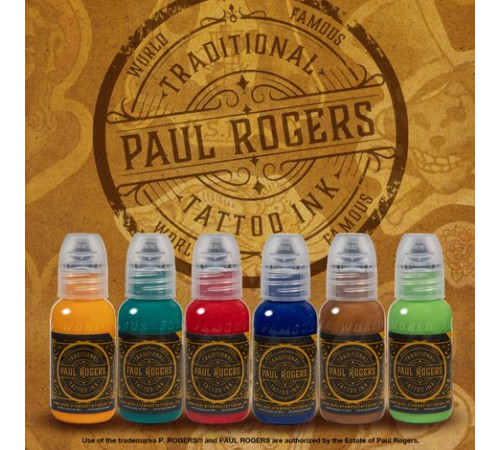 Краска World Famous Tattoo Ink Paul Rogers Ink Set (6 пигментов)