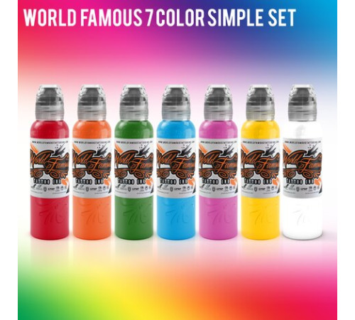 Краска World Famous Tattoo Ink World Famous Colors Simple Set (7 пигментов)