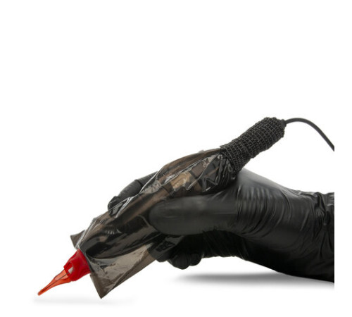 Барьерная защита на тату машинки AVA Pen Sleeve Black 60x180 мм (100 шт.)