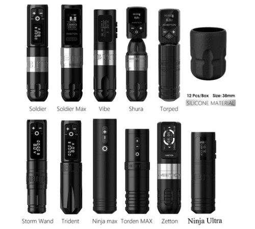 Одноразовый держатель для тату машинки Ambition Soldier, Zetton, Vibe - 34мм A2