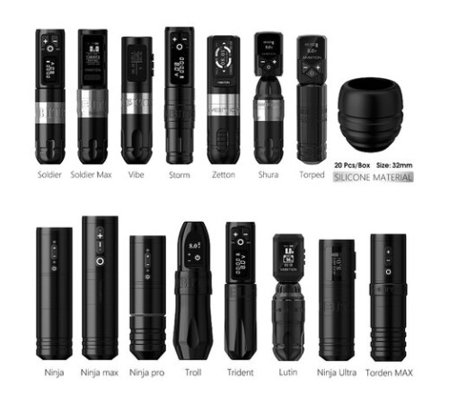 Одноразовый держатель для тату машинки Ambition Soldier, Ninja, Vibe - 34 мм C3