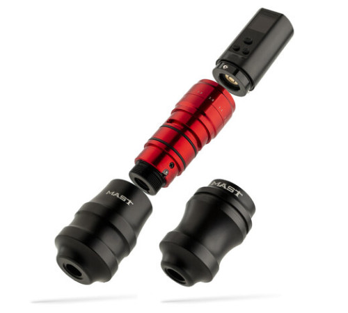Беспроводная тату машинка Mast Fold Pro 2 (Black-Red) - 2 держателя