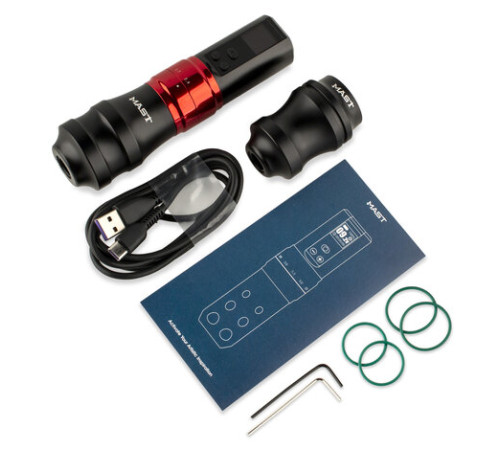 Беспроводная тату машинка Mast Fold Pro 2 (Black-Red) - 2 держателя