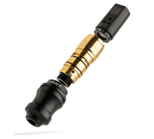 Беспроводная тату машинка Mast Fold Pro 2 (Black-Gold) - 2 держателя
