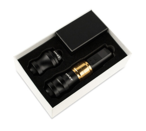 Беспроводная тату машинка Mast Fold Pro 2 (Black-Gold) - 2 держателя