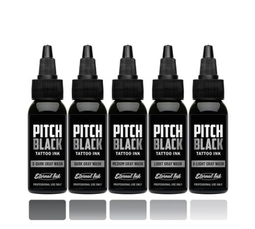 Тату краска Eternal Pitch Black Light Gray Wash
