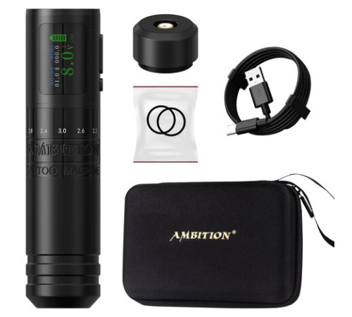 Беспроводная тату машинка Ambition С1 с рег. ходом 2.0 mm - 4.2 mm