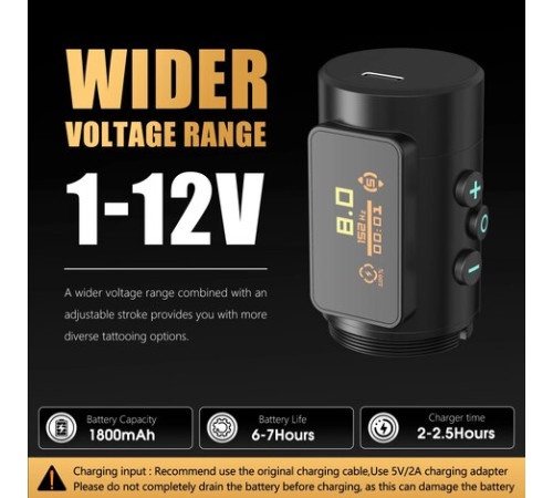 Беспроводная тату машинка Ambition Shura-X Wireless 3.5мм + 4.0мм - Silver
