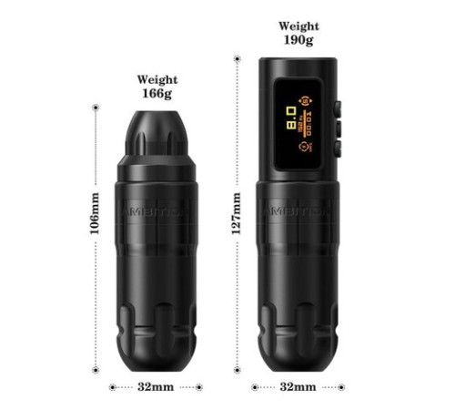 Беспроводная тату машинка Ambition Shura-X Wireless 3.5мм + 4.0мм - Black