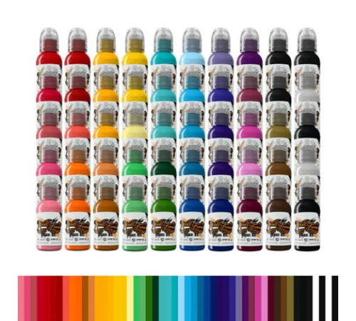 Краска World Famous Tattoo Ink 50 Bottle Color Set