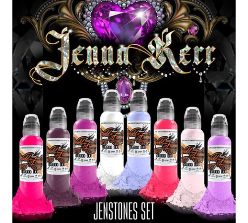 Краска World Famous Tattoo Ink Jenna Kerr's Jenstone Color Set (8 пигментов)