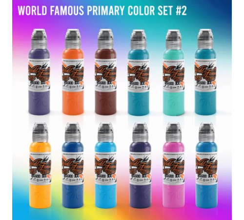 Краска World Famous Tattoo Ink 12 Color Primary Set #2