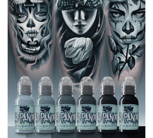Краска World Famous Tattoo Ink Pancho - Pastel Black #6