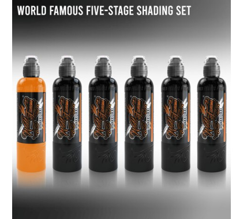 Краска World Famous Tattoo Ink FIVE-STAGE SHADING SET - 6шт