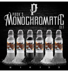 Краска World Famous Tattoo Ink Poch's Monochromatic Set (6 пигментов)