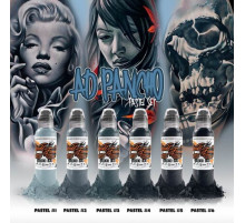Краска World Famous Tattoo Ink A.D. Pancho Pastel Grey Set (6 пигментов)
