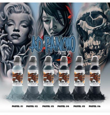 Краска World Famous Tattoo Ink A.D. Pancho Pastel Grey Set (6 пигментов)