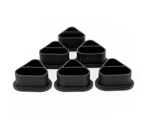 Колпачки силиконовые AVA SKULLDNA Triangle Silicone Ink Cup 2in1 Black