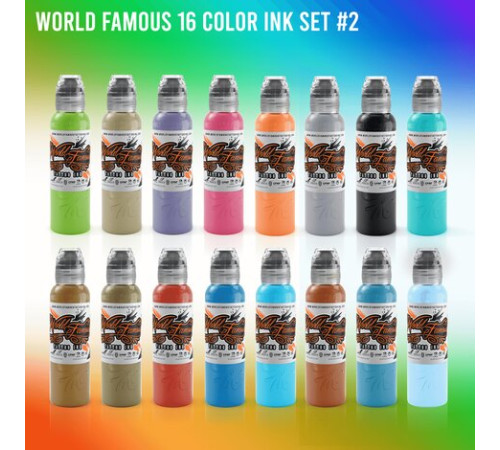 Краска World Famous Tattoo Ink World Famous 16 Color Ink Set #2