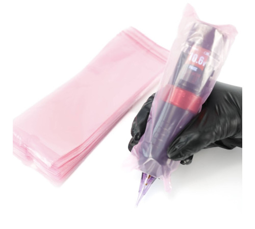 Барьерная защита на тату машинки AVA Pen Self-Sealing Pink 65x180 мм (100 шт.)