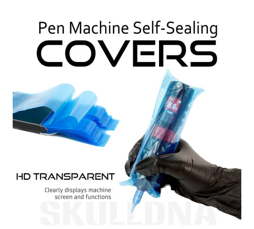 Барьерная защита на тату машинки AVA Pen Self-Sealing Grey 65x180 мм (100 шт.)