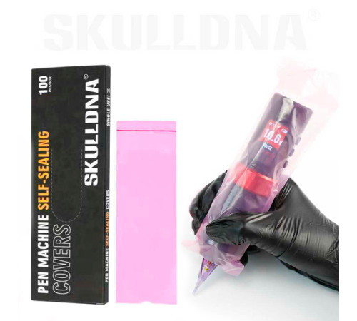 Барьерная защита на тату машинки AVA Pen Self-Sealing Pink 65x210 мм (100 шт.)