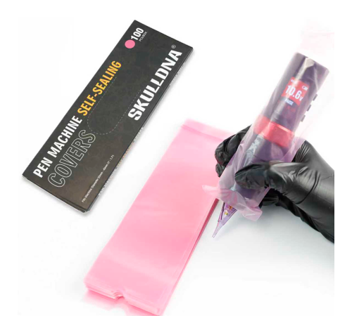 Барьерная защита на тату машинки AVA Pen Self-Sealing Pink 65x210 мм (100 шт.)
