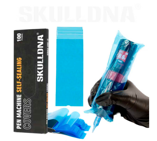 Барьерная защита на тату машинки AVA Pen Self-Sealing Blue 65x210 мм (100 шт.)