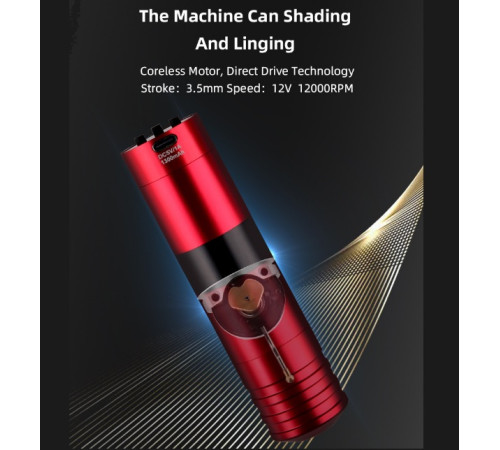 Беспроводная роторная тату машинка Ambition Phantom Black
