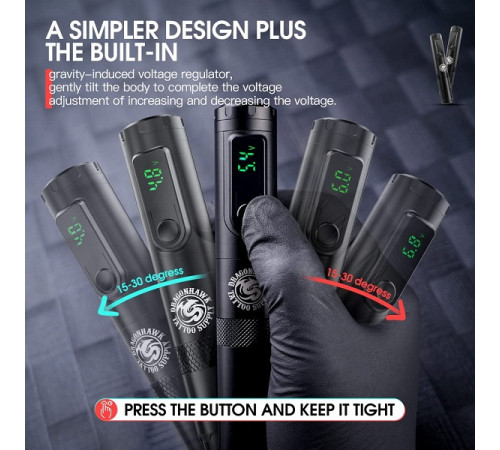 Беспроводная тату машинка DragonHawk X4 Wireless Black