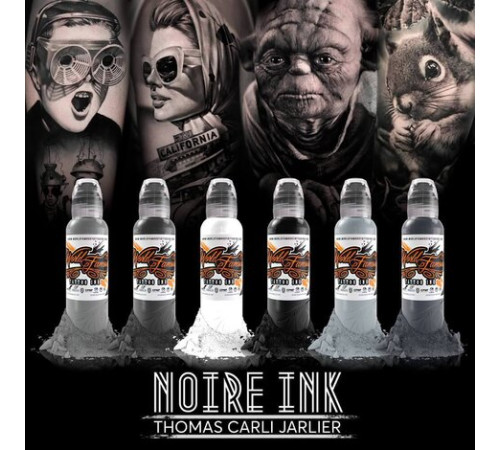 Краска World Famous Tattoo Ink Thomas Carli Jarlier Noire Ink Set (6 пигментов)
