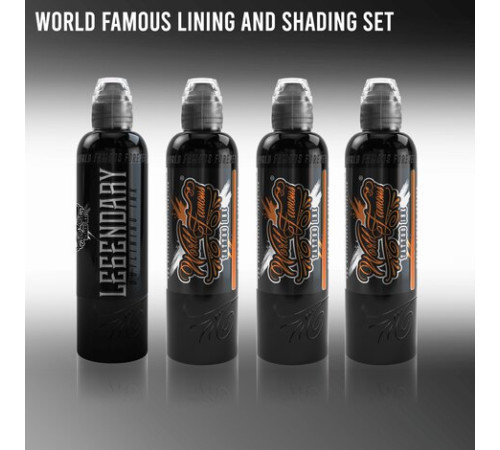Краска World Famous Tattoo Ink Lining and Shading Set (4 пигмента)