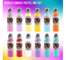 Краска World Famous Tattoo Ink 12 Color Pastel Set