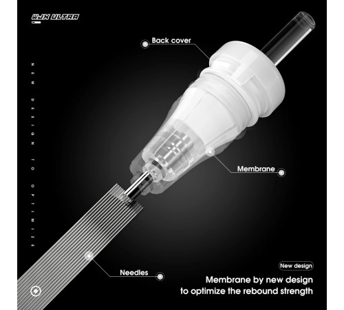 Тату картридж WJX Ultra Round Liner 1 - 0,18 мм Long Taper
