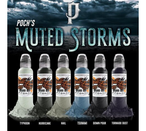 Краска World Famous Tattoo Ink Poch Muted Storm (6 пигментов)