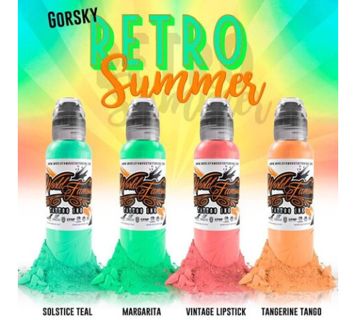 Краска World Famous Tattoo Ink Damian Gorski Retro Summer Set (4 пигмента)