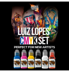 Краска World Famous Tattoo Ink Luiz Lopez CMYK Set