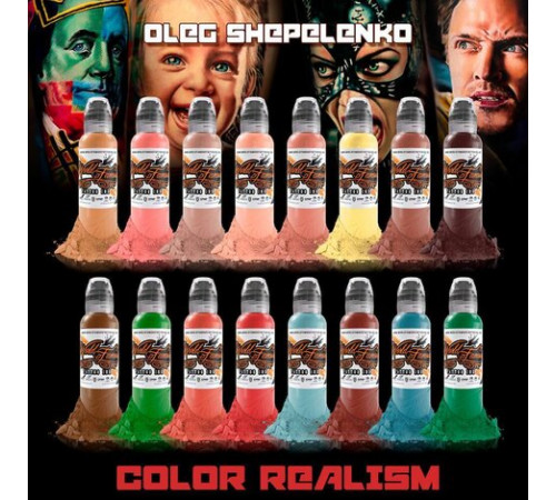 Краска World Famous Tattoo Ink Oleg Shepelenko 16 Bottle Set