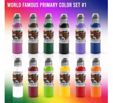 Краска World Famous Tattoo Ink 12 Color Primary Set #1