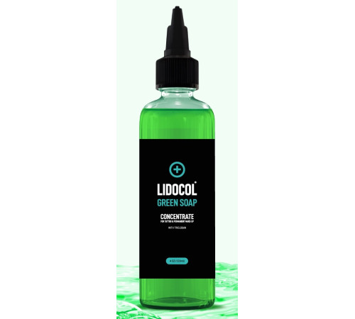 Концентрат антибактериального мыла для тату LIDOCOL Green Soap, 120 мл