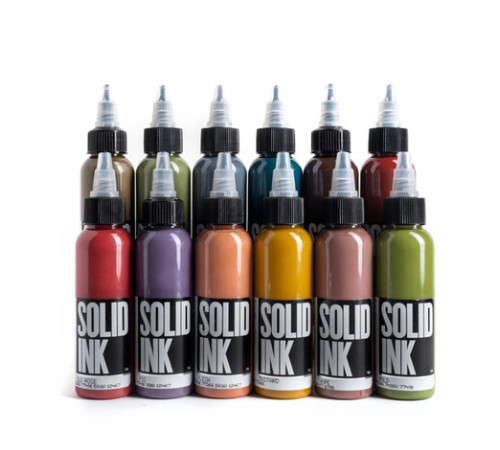 Тату краска Solid Ink Opaque Earth 12 Set