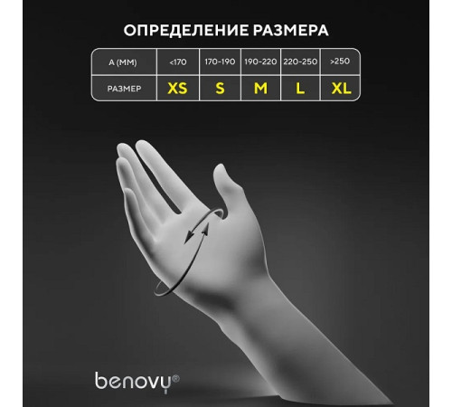 Перчатки нитриловые Benovy M (100 шт.) Черный