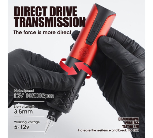 Беспроводная тату машинка Dragonhawk Armor Wireless Green